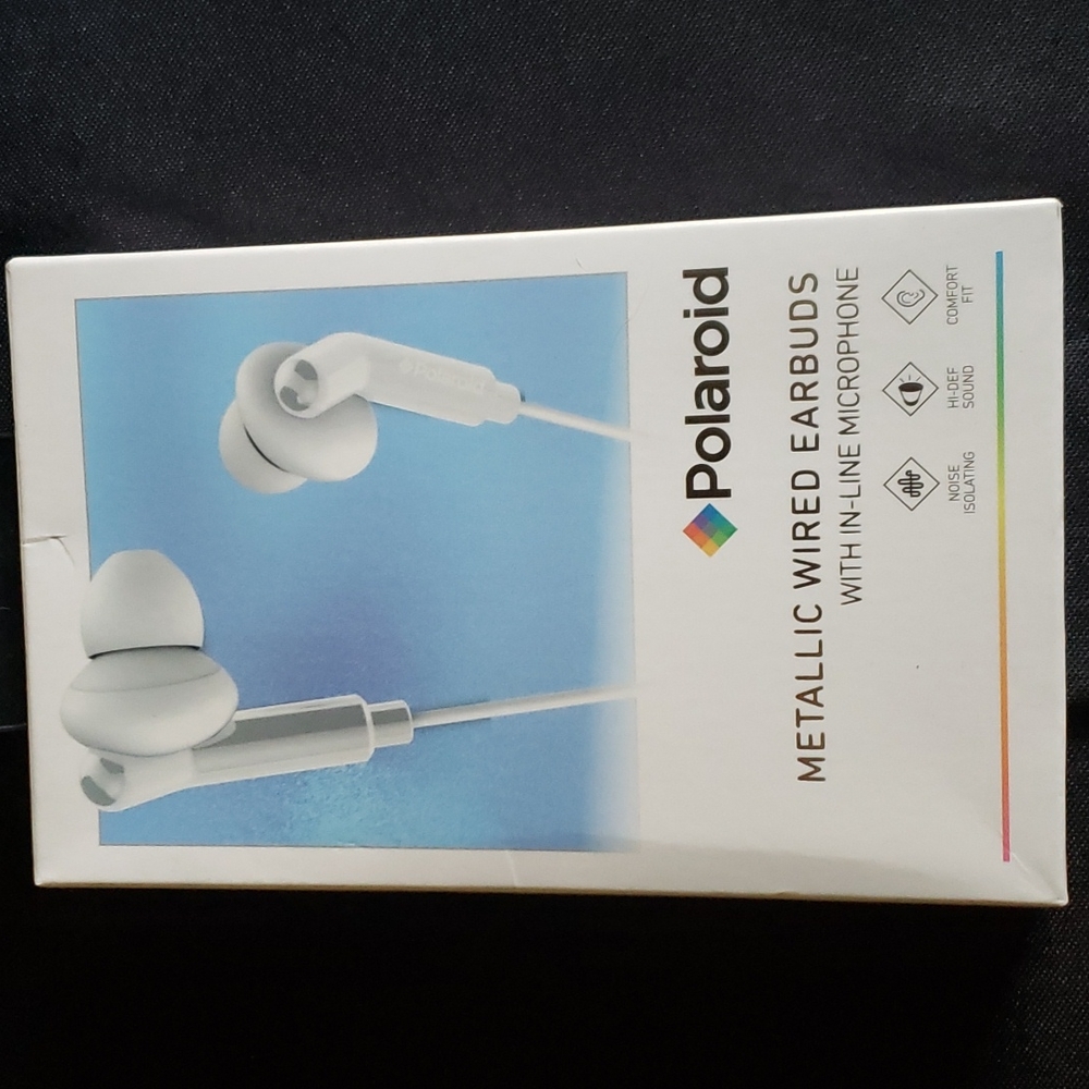 Polaroid EARBUDS Metallic Wired IN-LINE MICROPHONE with extra eartips